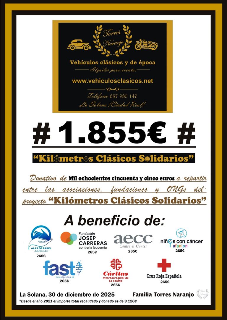 Colaboración con la Fundación Josep Carreras del proyecto "Kilómetros Clásicos Solidarios"