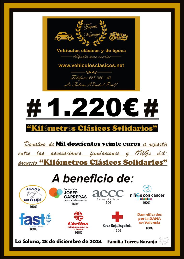Colaboración con la Fundación Josep Carreras del proyecto "Kilómetros Clásicos Solidarios"