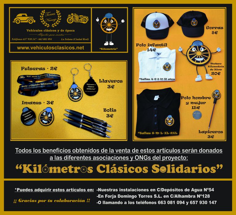 Kilometrín, merchandising de mascota Torres Naranjo - Proyecto "Kilómetros Clásicos Solidarios"